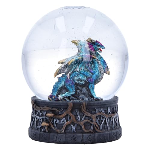 Nemesis Now Dragon Storm Snow Globe 10cm, Resin, Blue Dragon Snow Globe, Dragon Home Décor, Cast in the Finest Resin, Expertly Hand-Painted