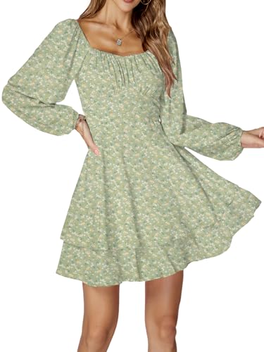 Mini Dress Floral Green