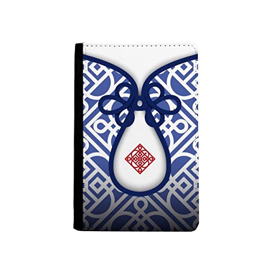 Étui portefeuille passeport bleu floral 3.7x5.8" pour voyage classique
