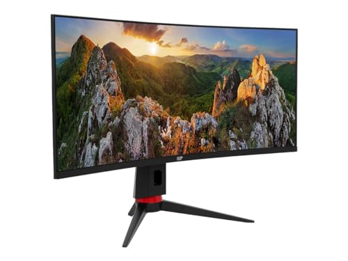 Image of CrystalPro by Monoprice 34 inch Curved 1000R Ultrawide 1440P Monitor, 3440 x 1440P @ 165 Hz, 2ms (OD) VA Panel with USB Type‑C PD 65W and Height‑Adjustable Stand for Business & Gaming