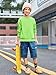 Haloumoning Boys Sweatshirts Kids Fashion Long Sleeve Crewneck Pullover 5-14 Years Neon Green