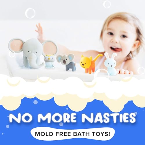 SplashEZ Bath Toys for Toddlers, Mold Free Bath Toys for Kids & Toddlers, No Hole for Bathtub, Pool, Shower Boys & Girls, 5 Animals - Thumbnail 3