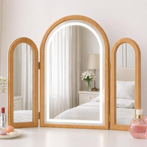 Trifold Vanity Mirror with Lights