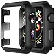 Diruite 2-Stück Hülle für Apple Watch Series 3/2/1 42mm Hartglas Schutzhülle,Hard PC Ultradünne Glas Schutz Case Rundum Displayschutz,Schwarz,42mm