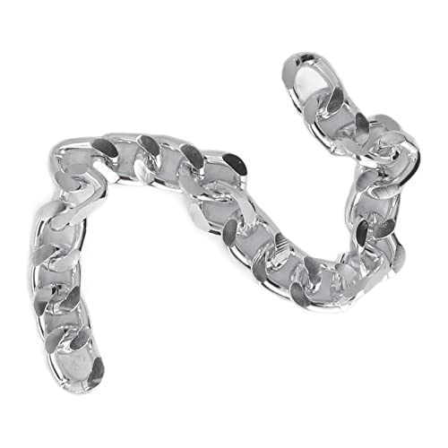 OLIMY Maillon de chaîne gourmette, maillon de chaîne Facile à Porter, maillons torsadés Polyvalents 10 m for la Fabrication de Bracelets (Argent Noir) (Color : Silver)