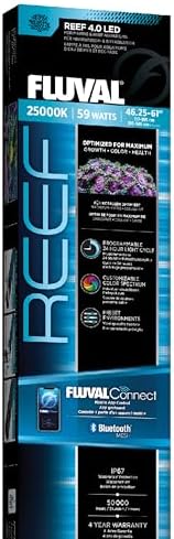 Fluval Reef 4.0 LED 59W, Meerwasserleuchte 117-155 cm, App-Steuerung | Vollspektrum-Riffbeleuchtung mit 168 LEDs, 25.000 K, IP67 Schutz, 24-Stunden-Zyklus und Korallenspektrum