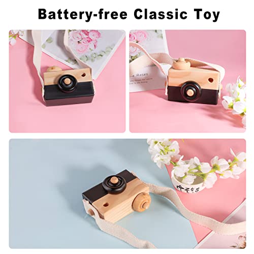 Wooden Camera Toy, Mini Wooden Camera Toy Pillow For Toddler Baby Neck Hanging Camera Photographed Props Present Clothing Accessory Cute Camera Toy Kid’s Room Hanging Decor Gift By Liangxiang (Black) #TOP3