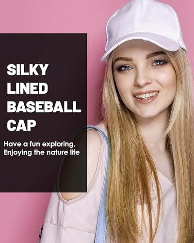 Image of Womens Satin Lined Unstructured Baseball Cap Unisex Silk Lining Washed Cotton Adjustable Vintage Dad Hat