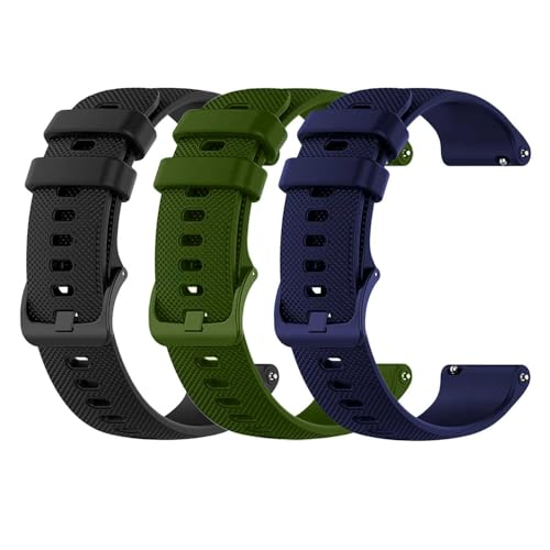 OcioDual 3 Piezas Correa Reloj 22mm, Correa Reloj Inteligente, Verde Militar/Azul Oscuro/Negro, Pulsera Smartwatch Hombre, Correas 22mm para Smartwatch Mujer