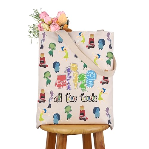 Bolso tote con personajes de dibujos animados y expresiones emocionales, CMNIM, para mujer miniatura 1