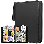 WISYOK Card Binder 9 Pocket, 900 Pockets Trading Card Binder, PU Cards Collection Folder Holder Book with Zipper, Toploader Binders for Football-card, TCG, MTG (Black)