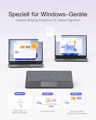 Clavier pavé tactile Inateck KB01104 multi-dispositif Windows iPad OS Android