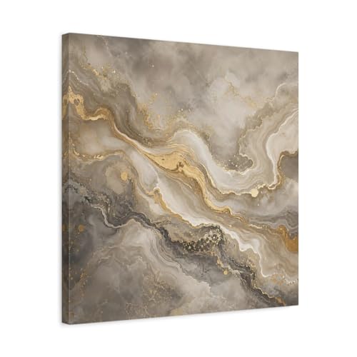 Tableau abstrait marbre gris et or pour habiller un mur vide