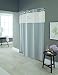 Hookless RBH94MY984 Park Avenue Stripe Polyester with PEVA Snap-In Liner and Flex-On Shower Curtain, Silver