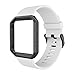 Simpeak Sport Band Compatible with Fitbit Blaze Smartwatch Sport Fitness, Silicone Wrist Band with Meatl Frame Replacement for Fitbit Blaze Men Women, Small, White Band+Black Frame