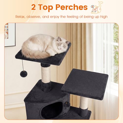 Árbol para Gato Moderno Multi-Niveles 44 pulgadas Gris Oscuro miniatura 5