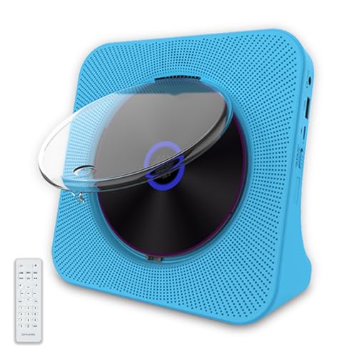Lecteur CD Bluetooth portable bleu avec écran LED et minuterie intégrée