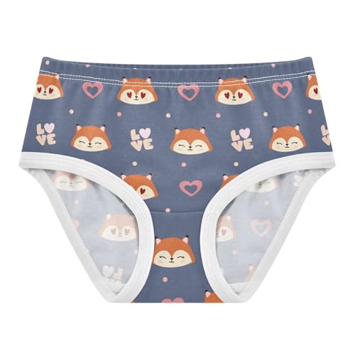 Little Girl Underwear Toddler Panties Kids Undies Fox Hearts Soft Cotton Briefs 2T-8Y