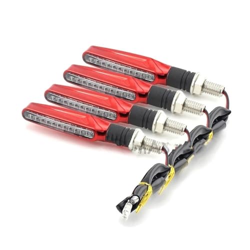 Clignotant moto universel ambre flexible avec éclairage LED rouge pour deux-roues