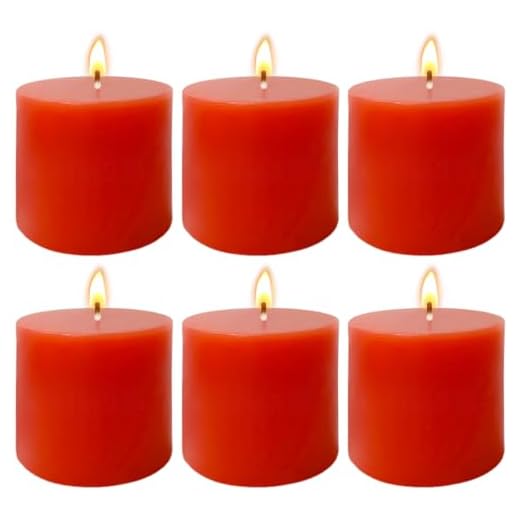 6 Pack Red Pillar Candles for Weddings Party Dinner Home Decor - 2" Tall x 2" Diameter, Small Strawberry Scented Votive Candles for Relaxation, Meditation and Special Occasions