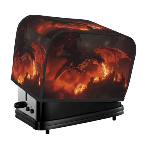 Copertura per tostapane a 2 fette, con tasche per piccoli elettrodomestici da cucina, protezione dalle impronte digitali, lavabile in lavatrice