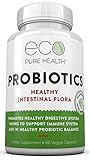 Eco Pure Health Probiotic Dietary Supplement - All Natural and Organic - Gluten Free and Vegetarian Safe - Promotes a Healthy Digestive System - Avoid Gas, Diarrhea and Constipation