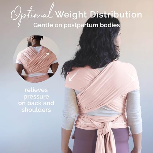 Image of Boba Baby Wrap Carrier - Original Baby Sling Carrier for Newborns (7-35 lbs), Soft, Secure, Hands-Free & Ergonomic, Ideal for Comfortable Bonding, New Parents (Serenity Bloom)