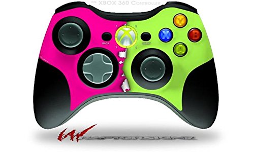 Ripped Colors Hot Pink Neon Green - WraptorSkinz Decal Style Vinyl Skin compatible with XBOX 360 Wireless Controller (CONTROLLER NOT INCLUDED)