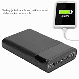 Power Bank, 4 x ładowarka do akumulatora, do samodzielnego montażu, uniwersalny, mały materiał ABS, bezpotowy, do ładowania telefonów komórkowych (czarna)