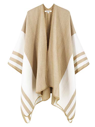 Moss Rose Women's Travel Plaid Shawl Wrap Open Front Poncho