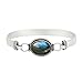 925 Silver Plated Natural Labradorite Cuff Bangle Bracelet for Women – Handmade Bohemian Victorian Jewelry – Green Blue Flash Gemstone Fashion Statement Bangle – Gift for Her
