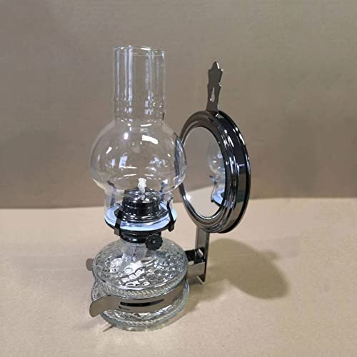 Lámpara de Aceite montada en la Pared - Lámpara de Queroseno de 10,24 Pulgadas Linterna de parafina de Aceite Vintage con luz de Pared de Chimenea de Vidrio for Interiores (Color : Black) Cover