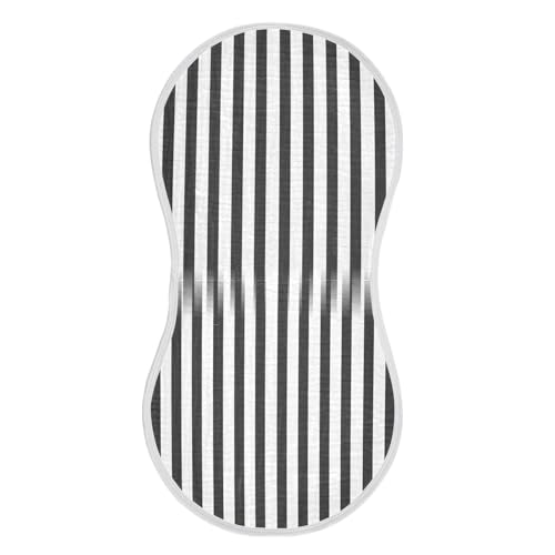 Muslin Baby Burp Cloths, Black White Stripes Cotton Soft Burp Cloths for Newborns​​, Extra Absorbent Burp Cloths 2-Pack​​, 22 x 11 Inch2
