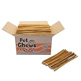 PET CHEWS™ 13lb Bulk Box | 12 Inch Collagen Sticks (100 Count) | No Stain Carpets & Dye-Free | Long Lasting Rawhide-Free Joint Support | 100% Beef