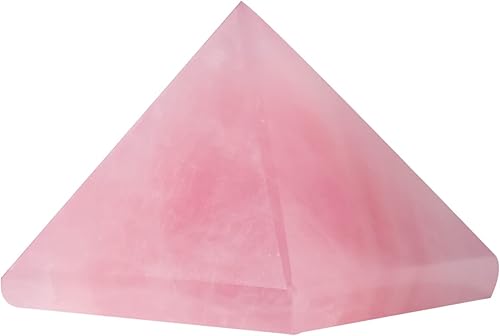 Runyangshi Generador de energía de pirámide de cristal de cuarzo rosa natural  Pirámide de cristal curativo de 1.2 x 1.2 pulgadas (1.2 x 1.2 in)