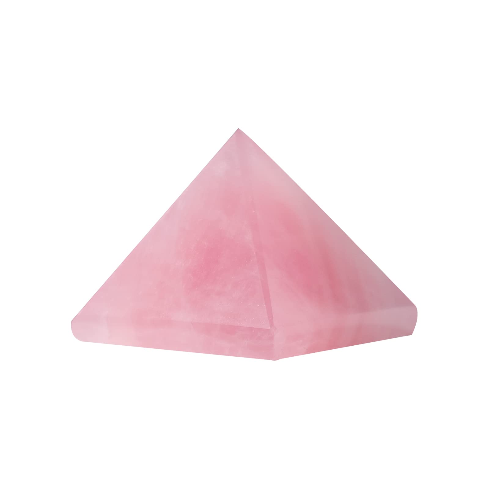 Runyangshi Natural Rose Quartz Crystal Pyramid Energy Generator | 1.2x1.2in (3x3cm) Healing Crystal Pyramid for Protection & Positive Energy | Natural Quartz for Chakra Reiki Home Decor
