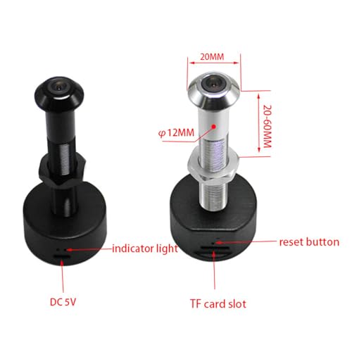Cámara de mirilla WiFi 1080P con visor inteligente para puerta de casa con detección de moto, lente gran angular de 170°, compatible con aplicación para Securi mejorado, color negro