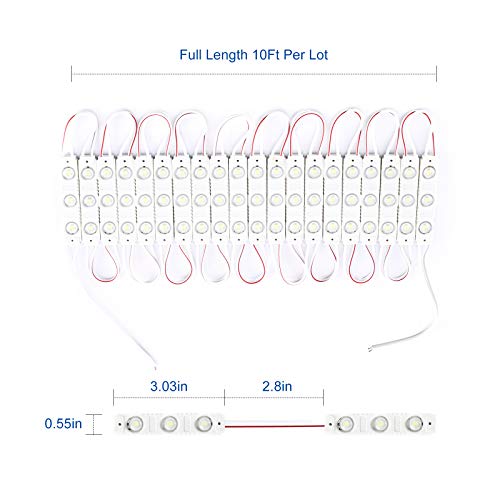 Wichemi Led Module For Signs 200Pcs Storefront Lights Daylight White 6500K Injection 0.72W 12V Dc 2835 Smd 3 Led Window Lights For Business Advertising Letter Store Decor #TOP2
