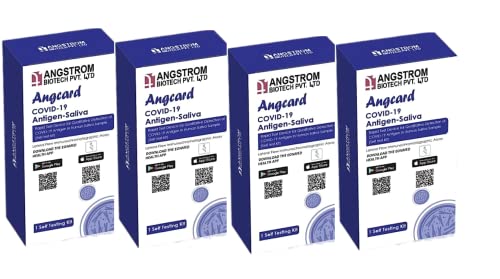 Angcard Covid-19 Antigen-Saliva Self Test Kit (Rapid Test Device for detection of Cov-19 in Human Saliva) Pack of 4 Angcard Covid-19 Antigen-Saliva Self Test Kit (Rapid Test Device for detection of Cov-19 in Human Saliva) Pack of 4