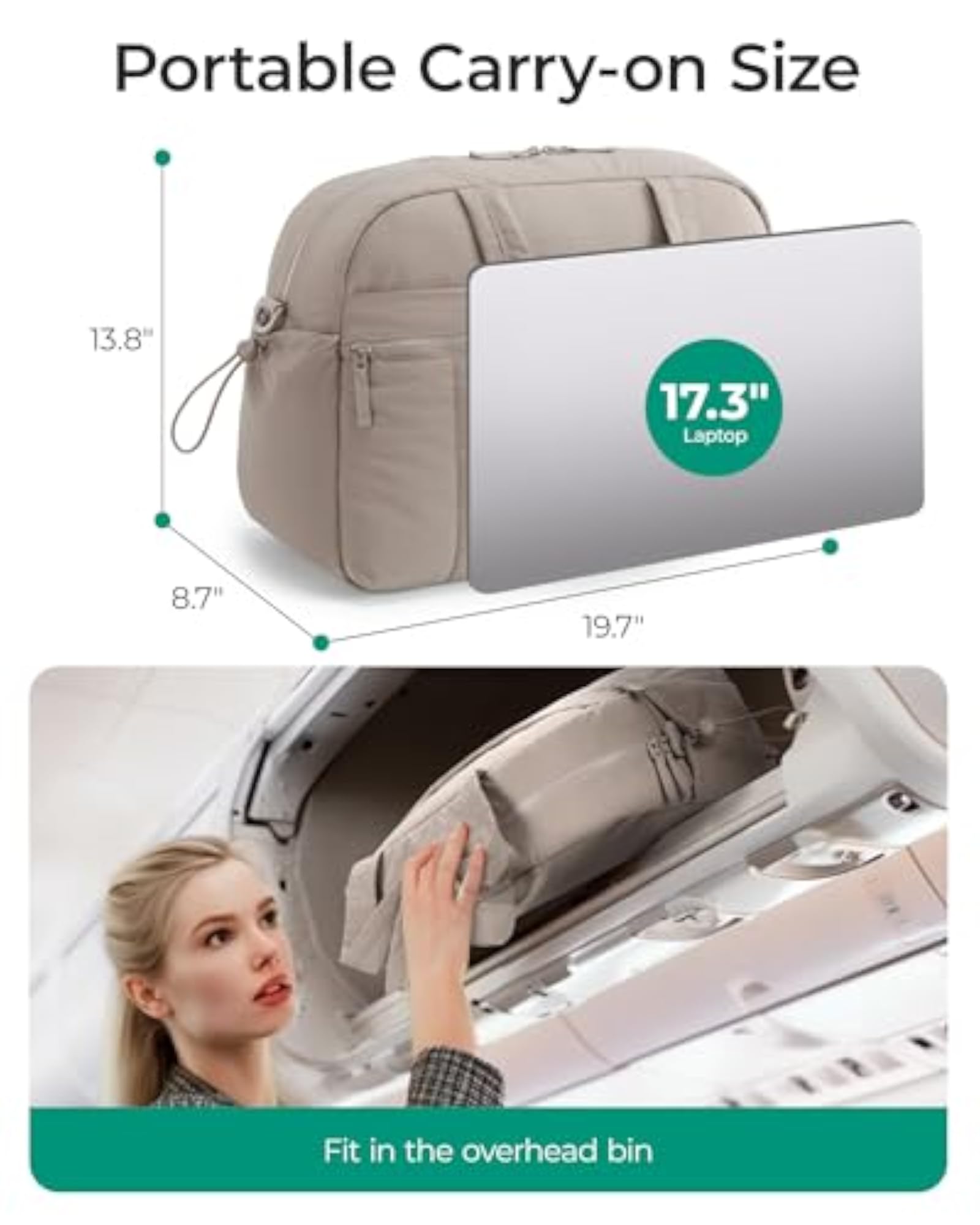 Lightweight Carry on Weekender Duffel with Toiletry Bag