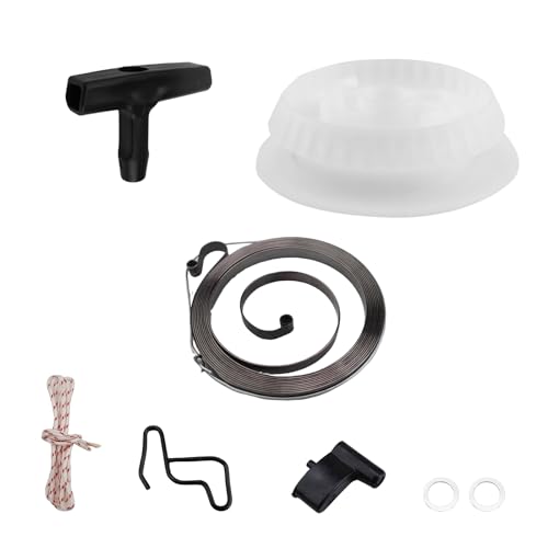 Arrancador de Arranque de Retroceso, DIYCUT Accesorios de Cortacésped, Cuerda de Arranque de Retroceso de Repuesto con Mango de Arranque, Reemplazo de Piezas de Motor para Cortadoras de Césped