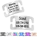 Slide-On Pet ID Tags. Personalized Dog & Cat Tags. Silent, No Noise Collar Tags made of Stainless Steel. Custom Engraved. (Open for Snap Closure Collars)