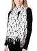 Anika Dali Bella Doxie Dachshund Dog Scarf, Animal Lover Shawl (Black Dog, White Base)