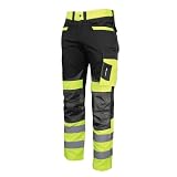 K&G Profi Arbeitshose Lahti PRO L40511 NEON GELB Slim FIT Schutzhose Herrenhose Warn Bundhose Sicherheitshose Herren Hose Kombihose für Handwerker Gärtner Mechaniker (XL)