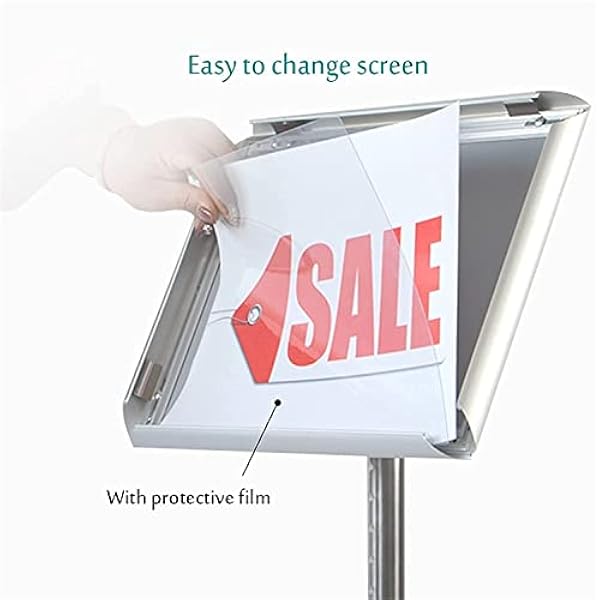 Sign Holder Stand met Base, Heavy Duty Voetstuk Poster Stand, Reclame Business Menu Sign Houder voor vloerstaand, Verticaal en horizontaal weergavebord weergegeven (kleur: zwa