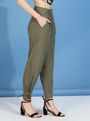 Image of KOTTY Women's High Waist Pleated Wide Leg Trousers