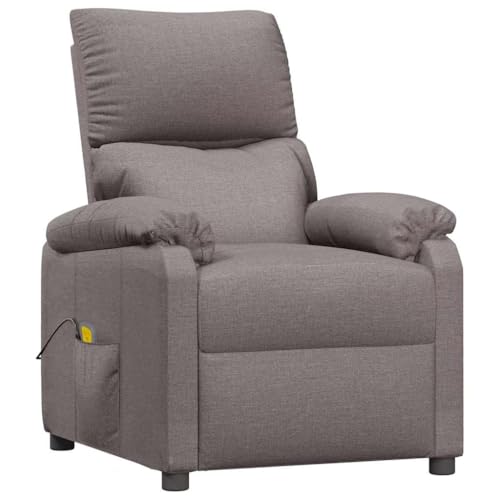 VIDAXL Revera Fauteuil massant taupe en tissu