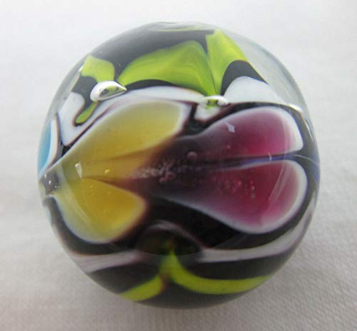 Big Game Toys~22Mm (7/8") Alchemy Hand Made Art Glass Marble W/Stand Clear/Black/White/Heart/Swirl… #TOP3