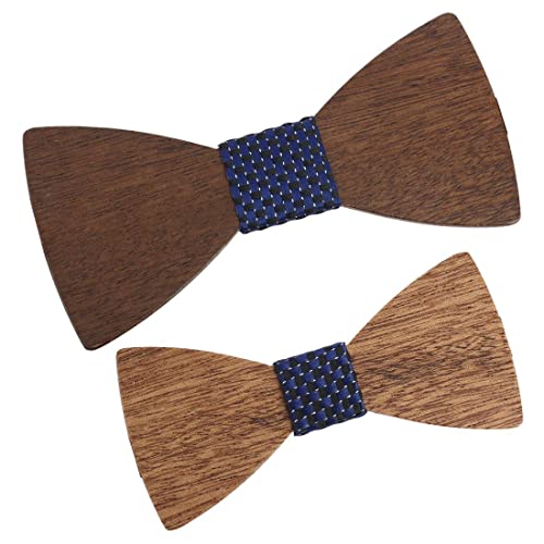 Noeud papillon en bois de luxe Tony & Paul uni bleu profond fait main