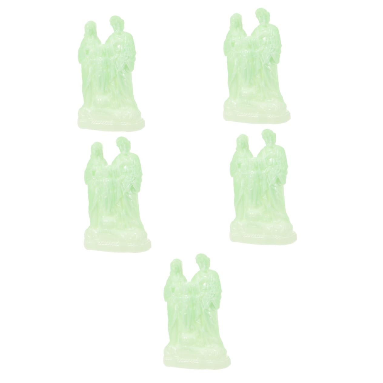 Statues religieuses catholiques TOPBATHY en lot de 5 figurines sombres pour autel